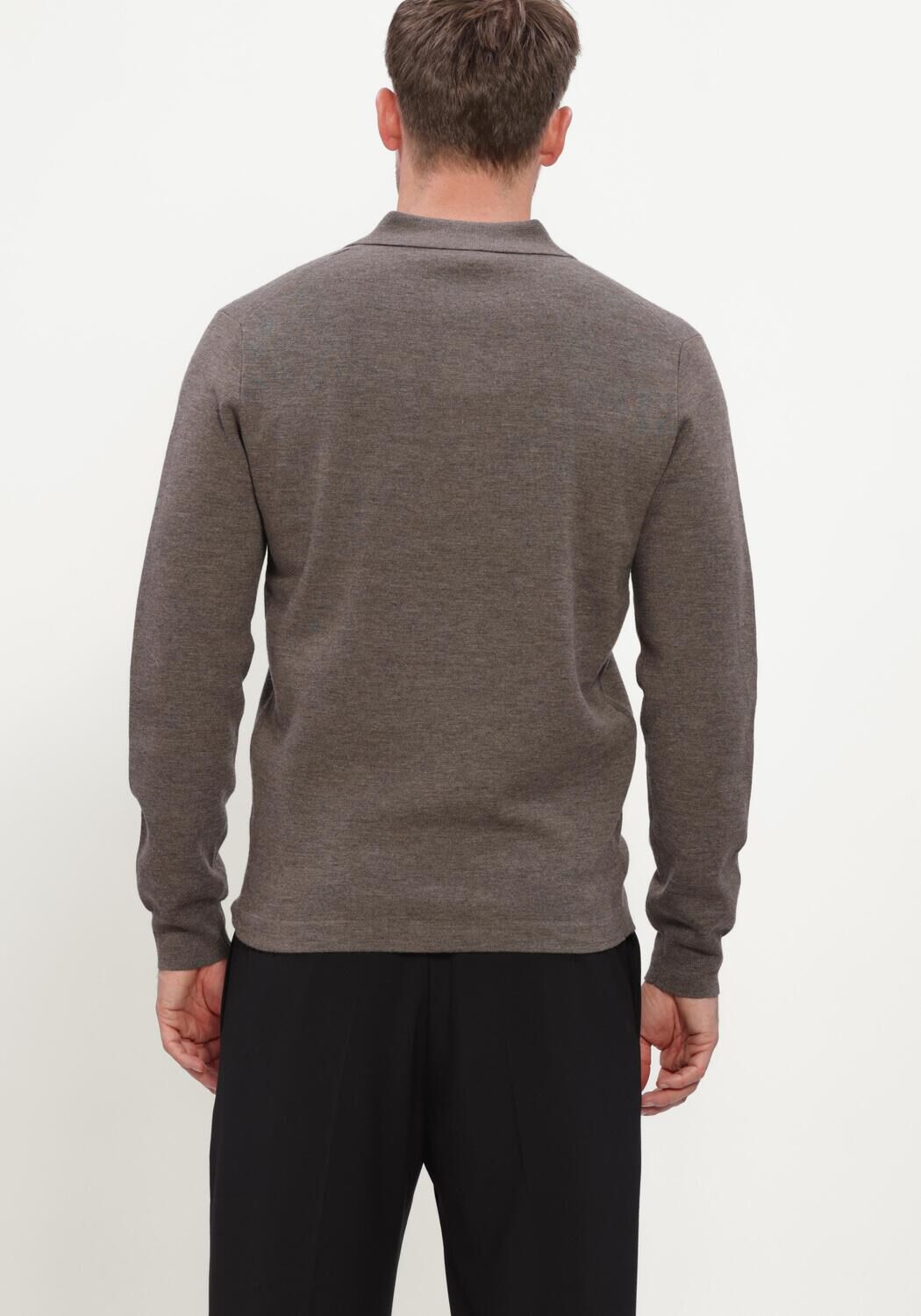 Taupe GENTILUOMO Pullover POLO ZIP LS - large