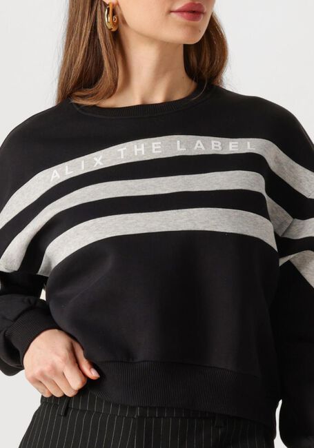 Schwarze ALIX THE LABEL Sweatshirt LADIES KNITTED CROPPED SWEATER - large
