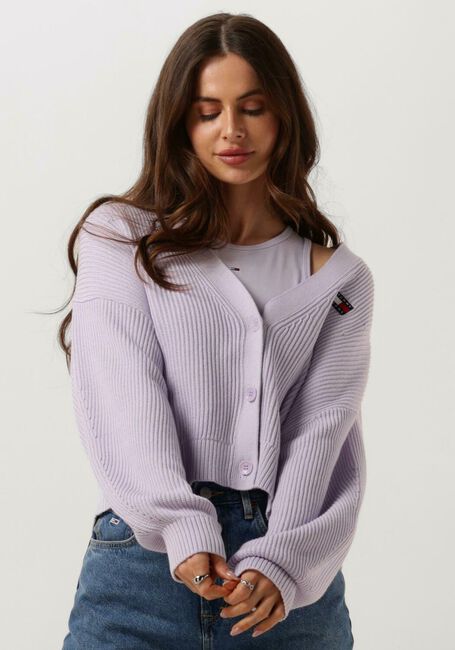 Lila TOMMY JEANS Pullover TJW ESSENTIAL BADGE CARDIGAN - large