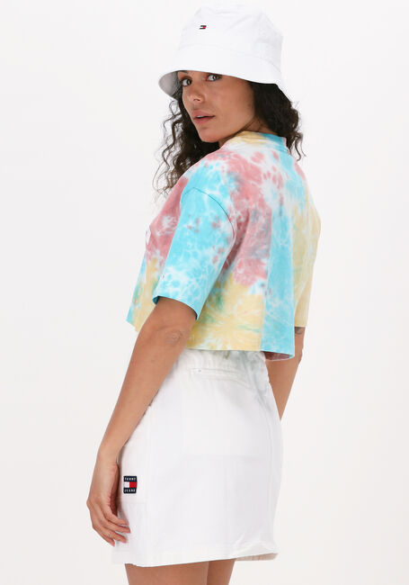 Mehrfarbige/Bunte TOMMY JEANS T-shirt TJW OVRSZD CROP TIEDYE COLLEGE 1 - large