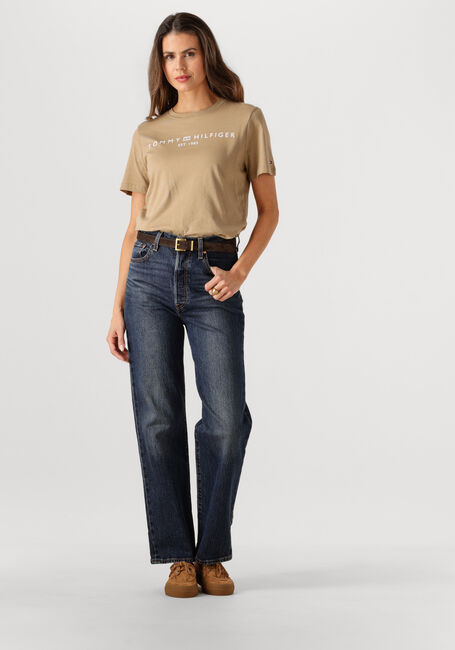Sand TOMMY HILFIGER T-shirt REG CORP LOGO C-NK SS - large