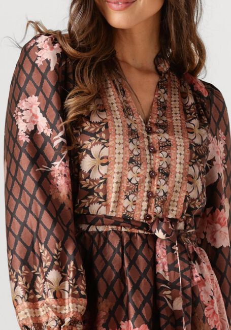 Braune NEO NOIR Maxikleid NOVA BOTANICAL BORDER DRESS - large