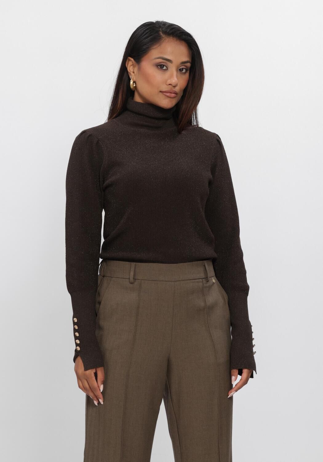 Braune NUKUS Pullover SYLVIA PULLOVER LUREX - large