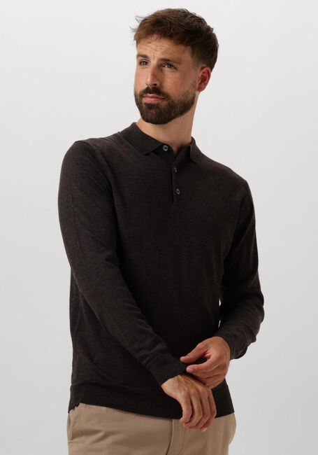 Braune PROFUOMO Polo-Shirt POLO LONG SLEEVE - large