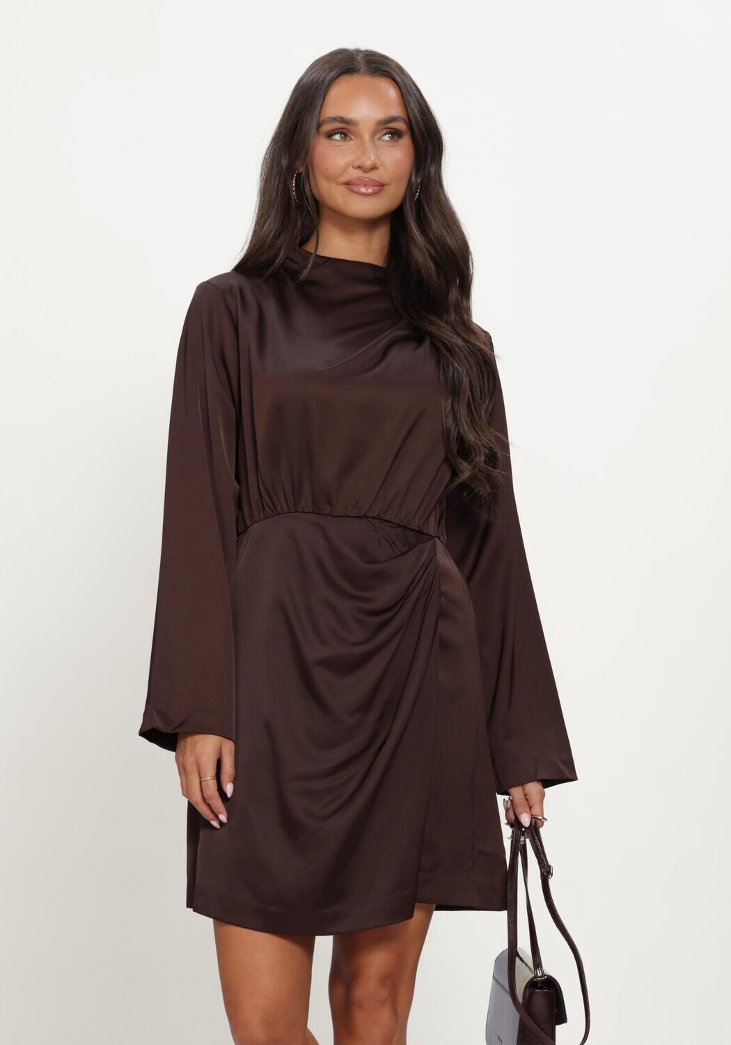 Braune Y.A.S. Maxikleid YASBISTA LS DRESS - large