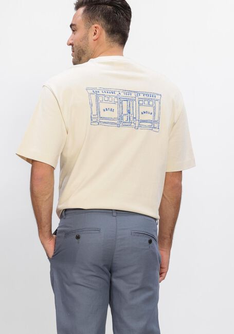Ecru SELECTED MEN T-shirt SLHRELAXBROCK SS TEE HOTEL  AMOUR - large