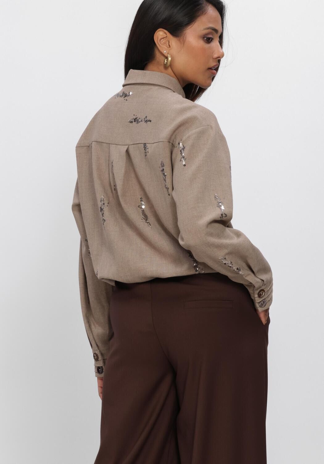 Beige NUKUS Blusen ANNELYNN BLOUSE PAILLET - large