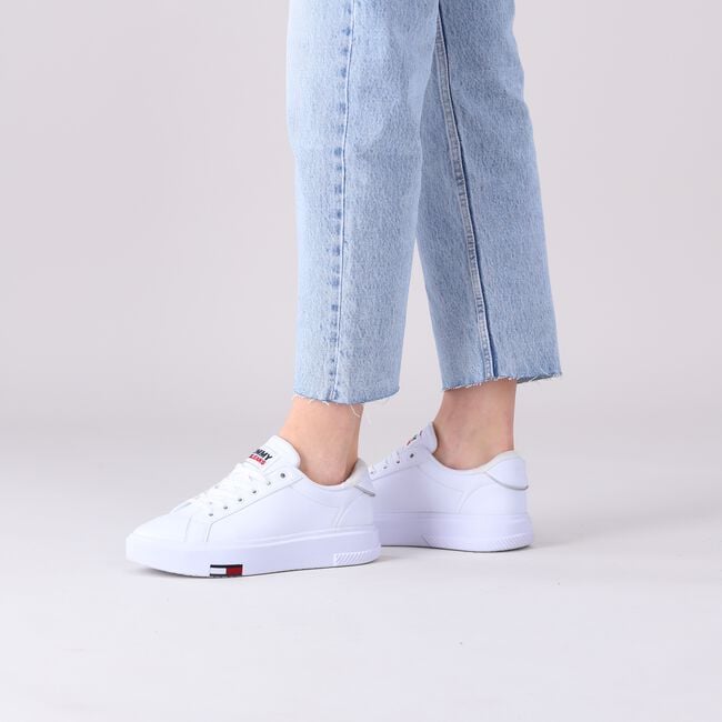 Tommy jeans fashion cupsole womens white trainers Clearance