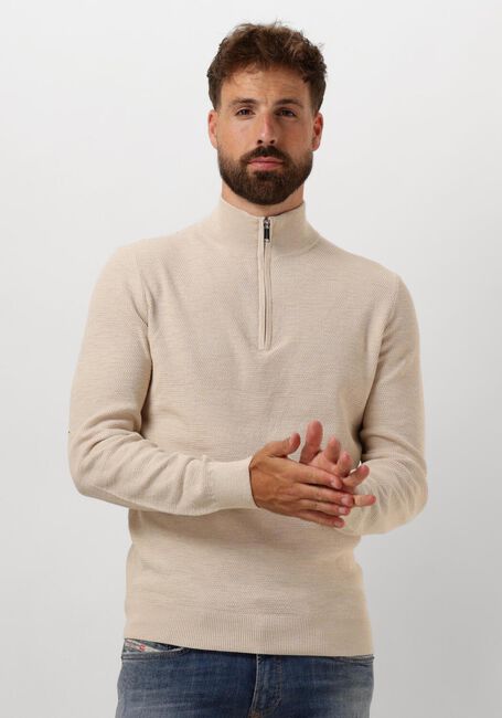 Beige PROFUOMO Pullover PULLOVER HALF ZIP - large