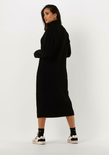 Schwarze SELECTED FEMME Midikleid SLFMALINE LS KNIT DRESSHIGH NECK - large