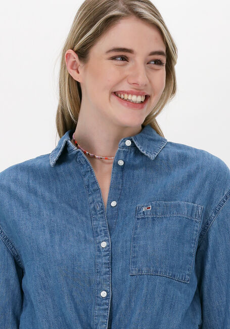 Blaue TOMMY JEANS Blusen TJW FRONT TIE CHAMBRAY SHIRT - large