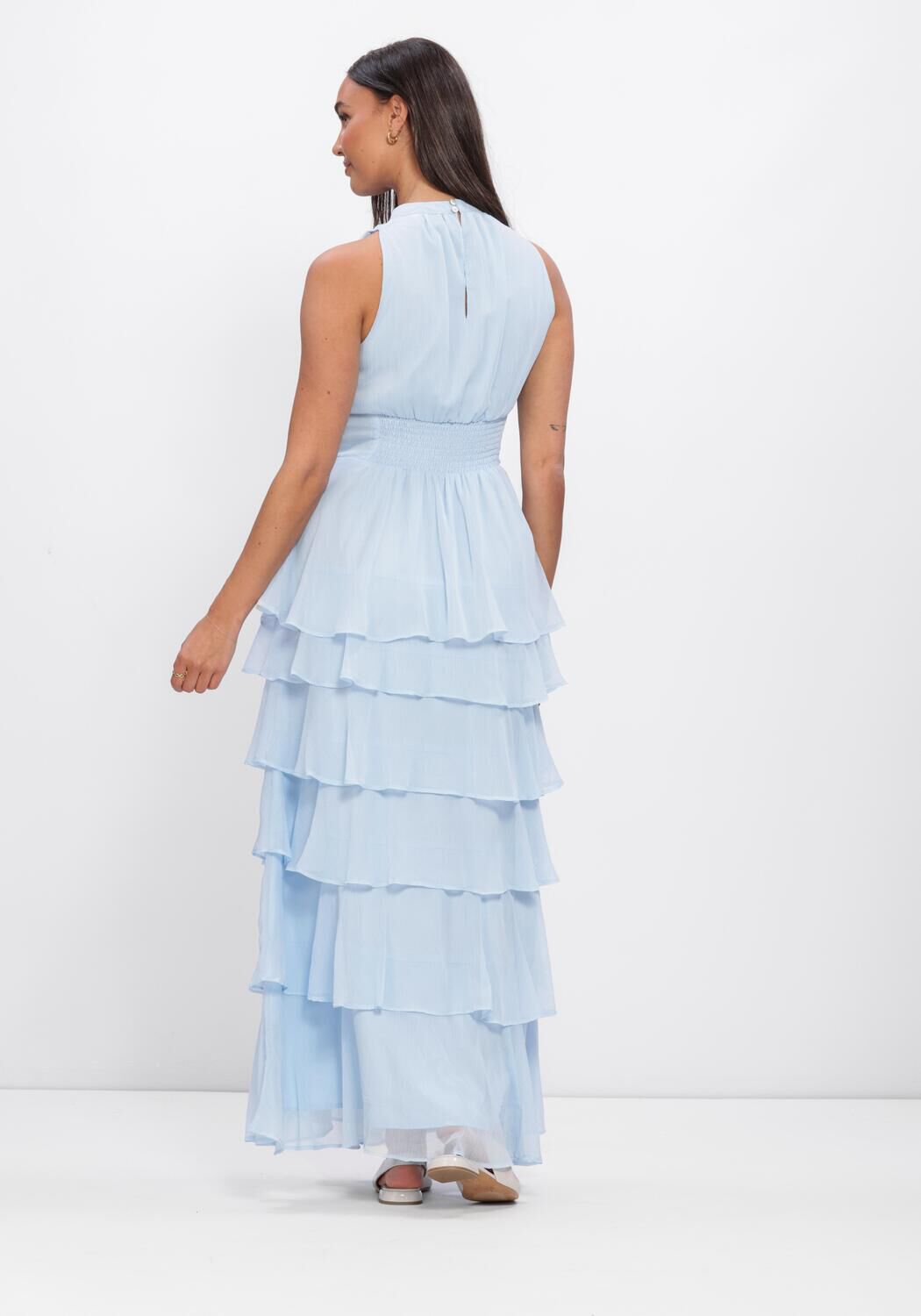 Hellblau NEO NOIR Kleider MARLI SOLID CHIFFON DRESS - large