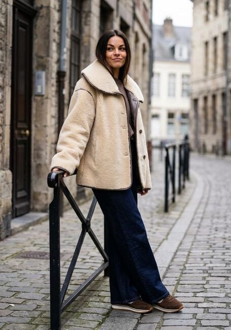 Beige WITHBLACK Teddy-Jacke WBLDAJANA PILE JACKET - large