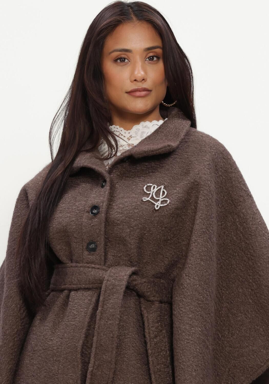 Braune LIU JO Schal LOGO - CLOACK/PONCHO - large