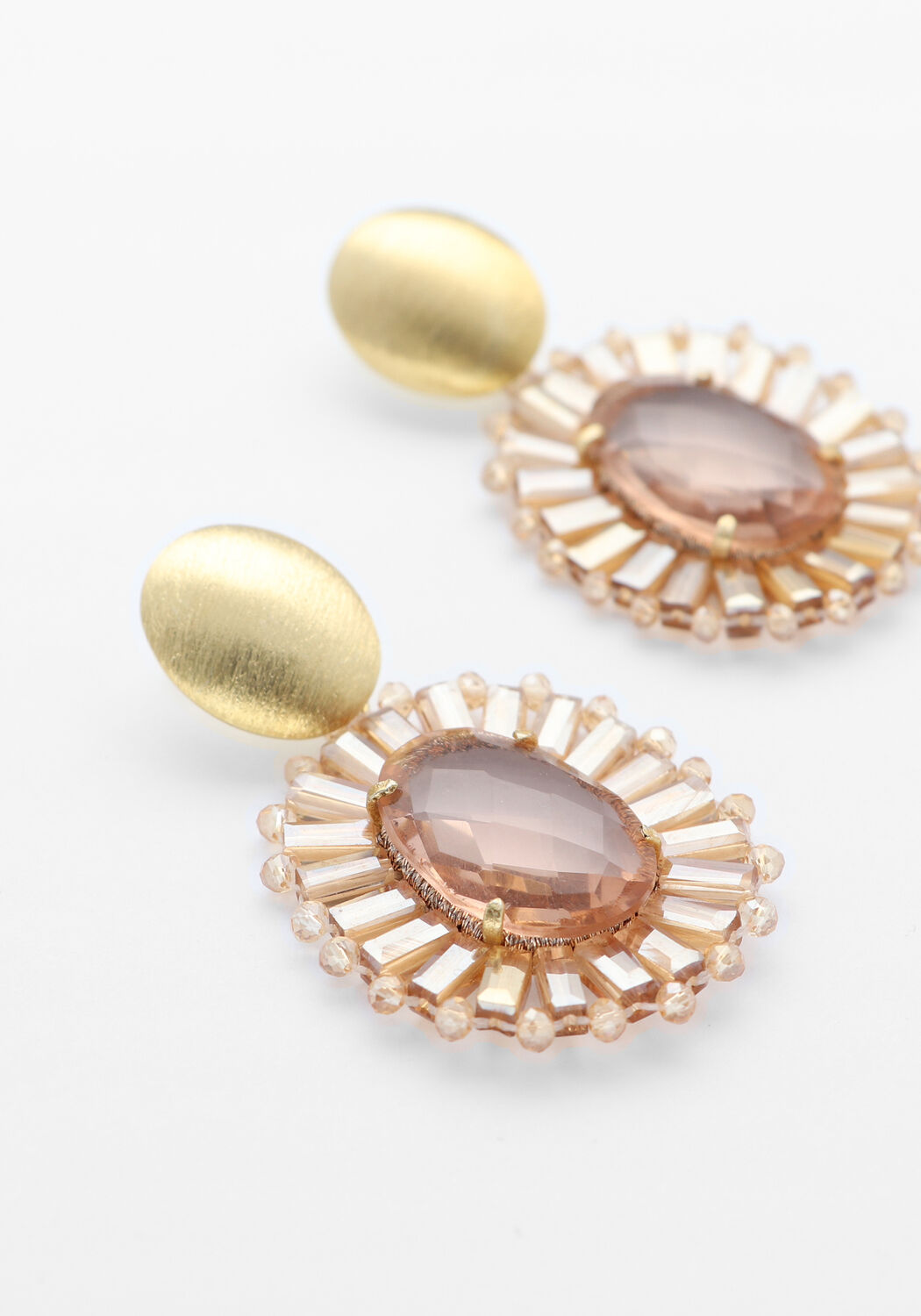 Rosane LOTT. GIOIELLI Schmuck OVAL FLAT BEADS WITH STONE S - large