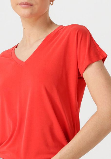 Rote MSCH COPENHAGEN T-shirt MSCHFENYA MODAL V NECK TEE - large