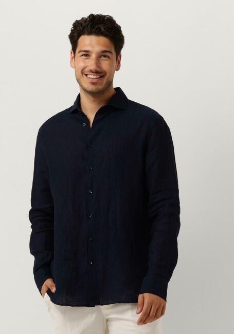 Dunkelblau PROFUOMO Casual-Oberhemd SHIRT X-CUTAWAY SC LINNEN - large