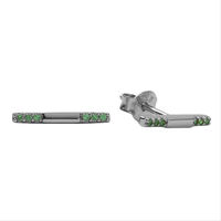 Silberne ATLITW STUDIO Ohrringe BLISS EARRINGS BAR GREEN EMERA - medium