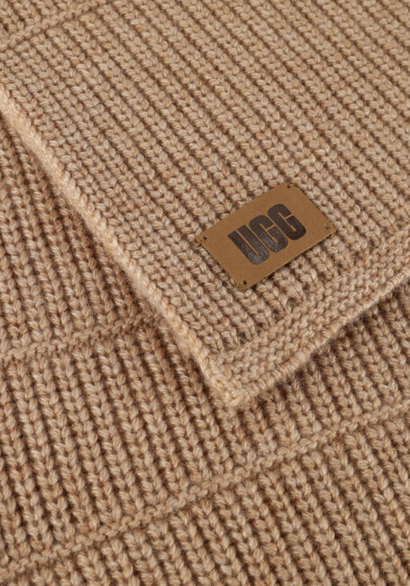 Camelfarbene UGG Schal KNIT RIBBED SCARF - large
