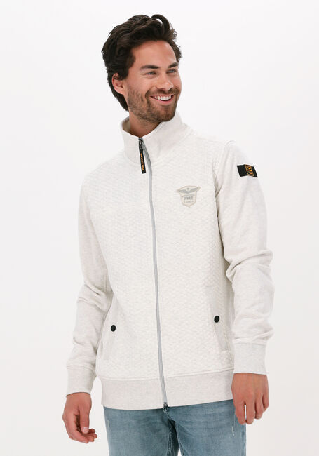 Weiße PME LEGEND Strickjacke ZIP JACKET STRUCTURE SWEAT - large