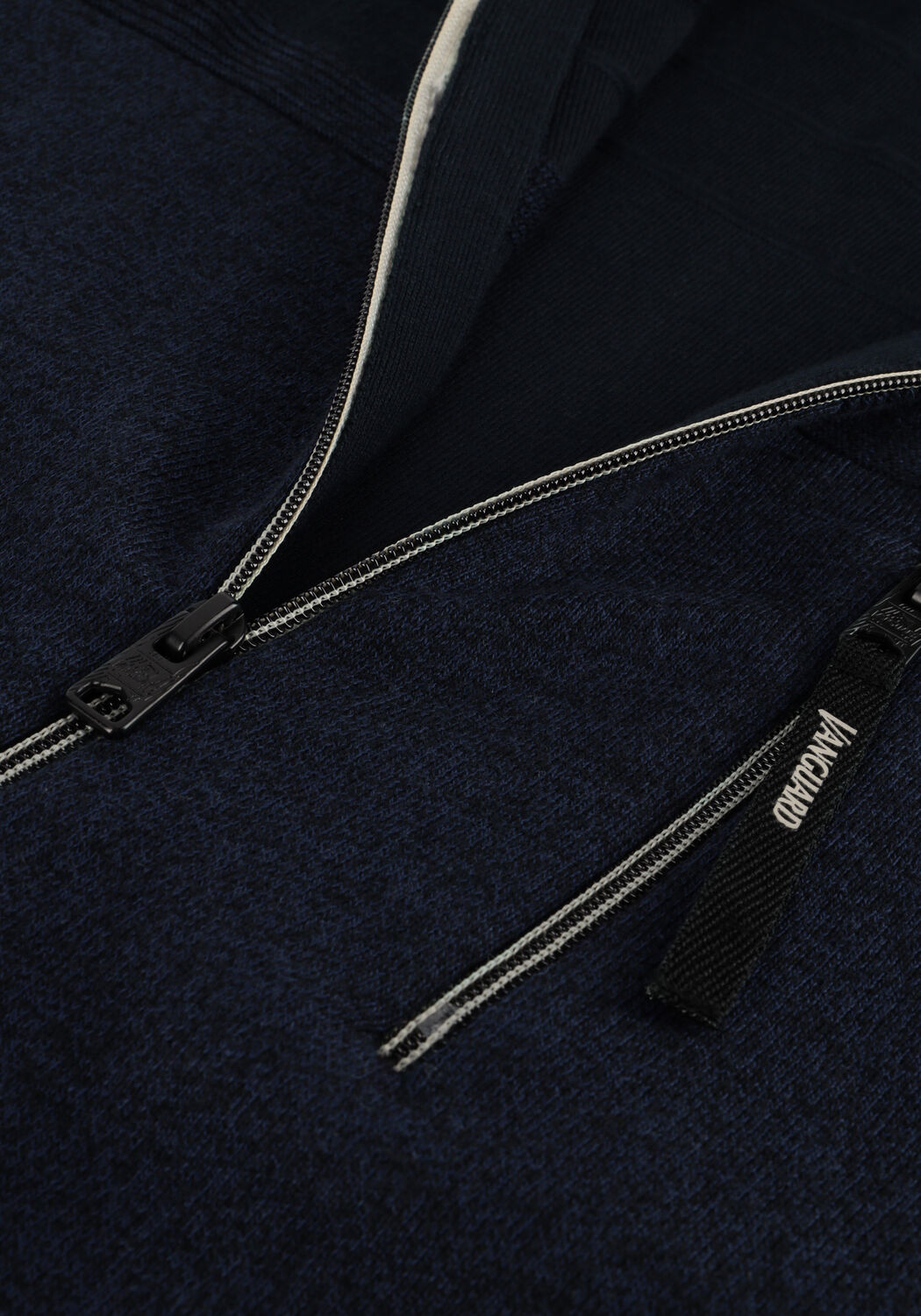 Dunkelblau VANGUARD Strickjacke ZIP JACKET COTTON BONDED MOULINE - large