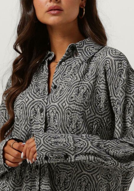 Schwarze ALIX THE LABEL Blusen LADIES KNITTED LEOPARD CRINKLE BLOUSE - large