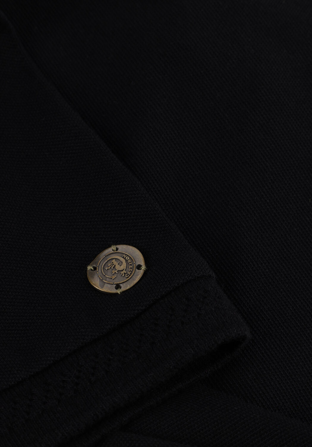 Schwarze CAST IRON Polo-Shirt SLIM FIT FINE PIQUE ESSENTIAL - large