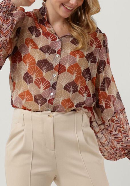 Mehrfarbige/Bunte SUMMUM Blusen BLOUSE LEAVES PRINT - large