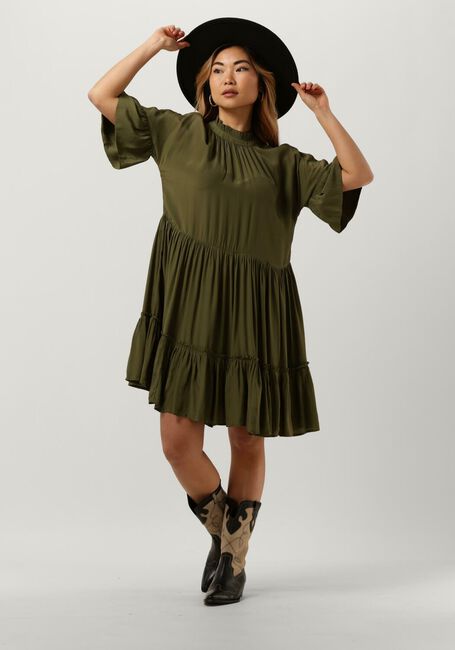 Grüne SCOTCH & SODA Minikleid SHORT DRESS WITH RUFFLE SLEEVE DETAIL - large