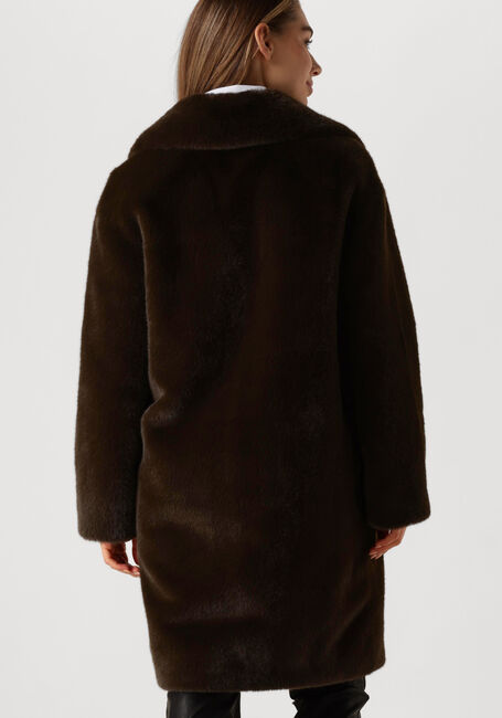 Braune STAND STUDIO Fake-Fur-Jack CAMILLE COCOON COAT - large