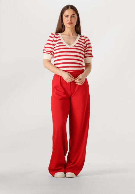 Rote POM AMSTERDAM Pullover STRIPED SCARLET - large