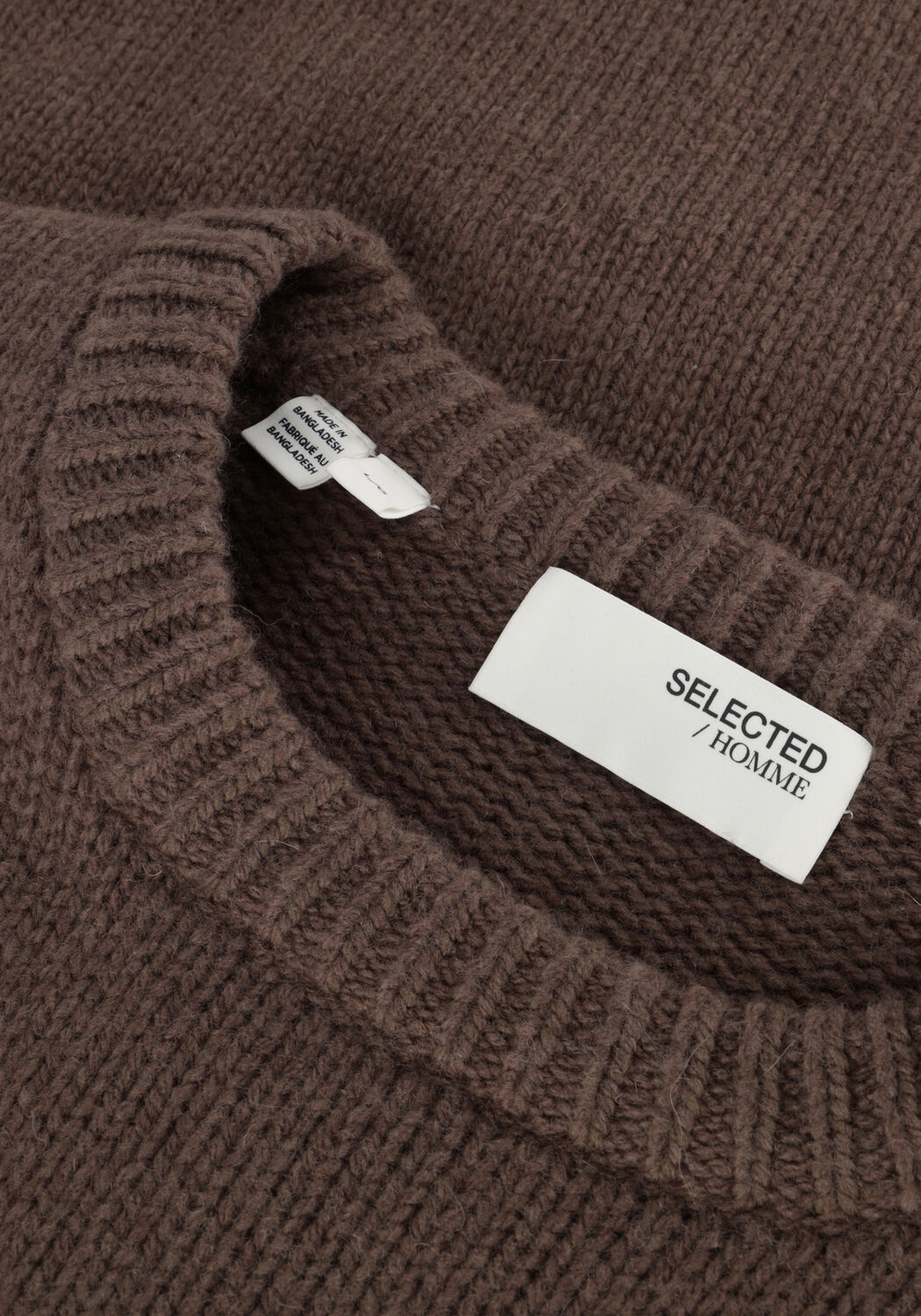 Braune SELECTED MEN Pullover SLHCODY LS KNIT RELAXED CREW NECK - large