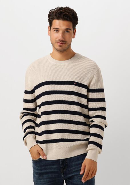Beige TOMMY HILFIGER Pullover STRUCTURE CREW NK - large