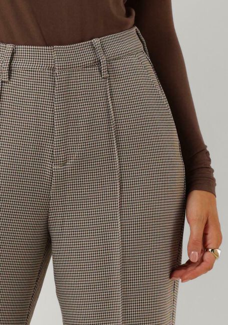 Braune COLOURFUL REBEL Hose RUS CHECK PINTUCK HIGH WAIST PANTS - large