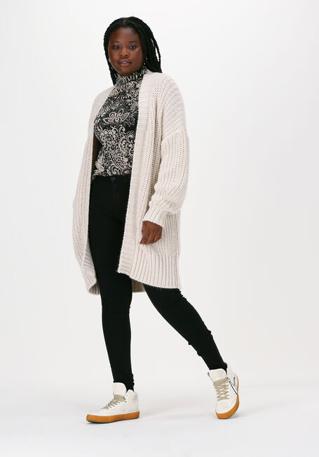 Weiße SUMMUM Strickjacke CARDIGAN CHUNKY MELANGE KNIT - large