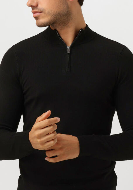 Schwarze PURE PATH Pullover ESSENTIAL KNITWEAR HALFZIP SWEATER - large