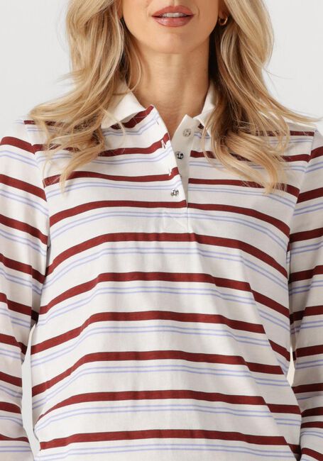 Mehrfarbige/Bunte MODSTRÖM Polo-Shirt HELLENMD LS STRIPE POLO - large