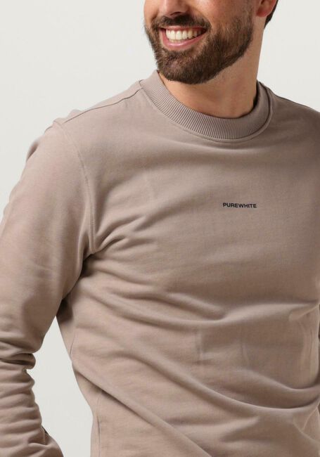 Taupe PUREWHITE Pullover CREWNECK WITH FRONT PRINT AND BACK ARTWORK - large