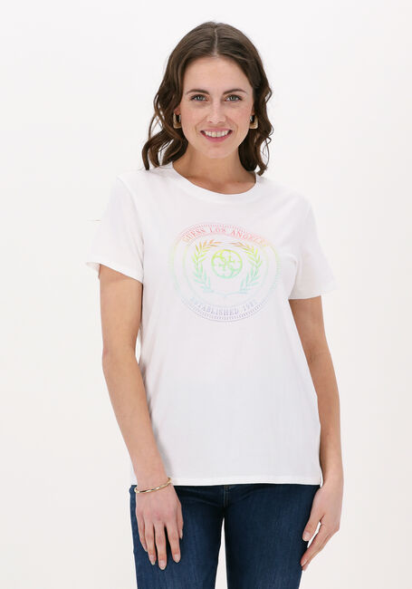 Wei&szlig;e GUESS T-shirt EMBLEM LOGO EASY FIT - large