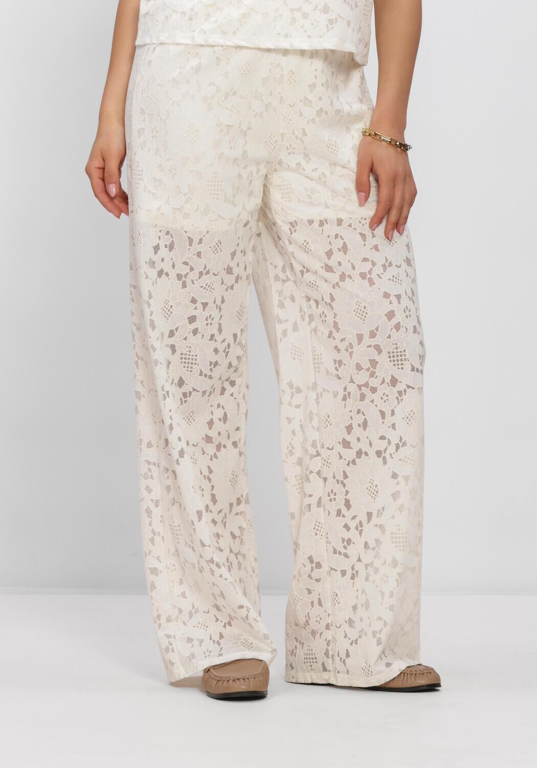 Wei&szlig;e OBJECT Weite Hose OBJBIANCA MW WIDE PANT - large