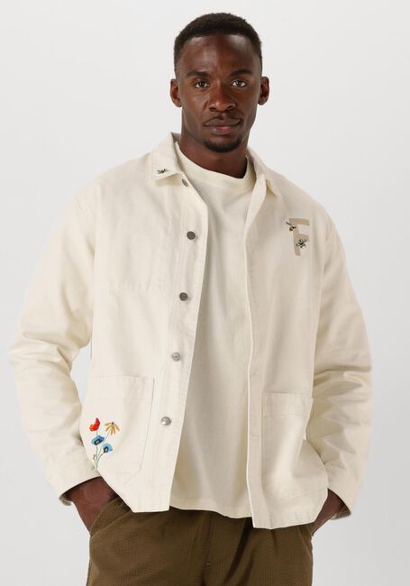 Nicht-gerade weiss FORÉT Overshirts ROWAN EMBROIDERY CANVAS OVERSHIRT - large