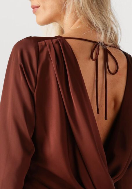 Braune CO'COUTURE Midikleid SAFIRACC WATERFALL BACK DRESS - large