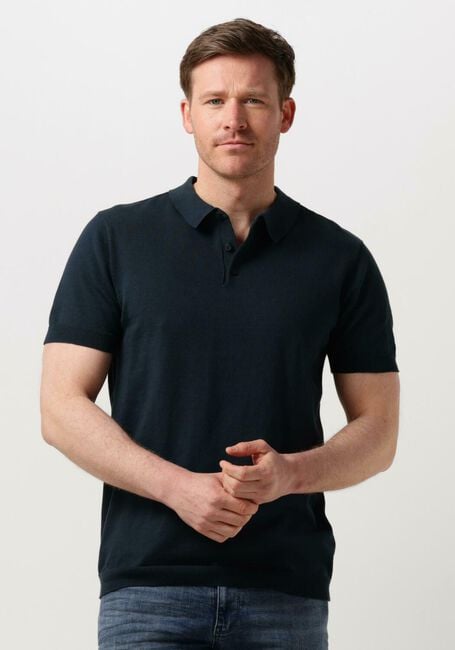 Dunkelblau PURE PATH Polo-Shirt KNIT POLO WITH CHESTPRINT - large