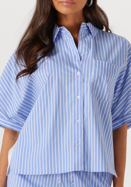 Blaue CATWALK JUNKIE Blusen SHORT SLEEVE BLOUSE WITH GRAPHIC - large