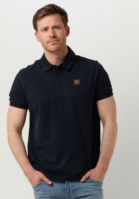 Blaue PME LEGEND Polo-Shirt SHORT SLEEVE POLO JACQUARD JERSEY - large