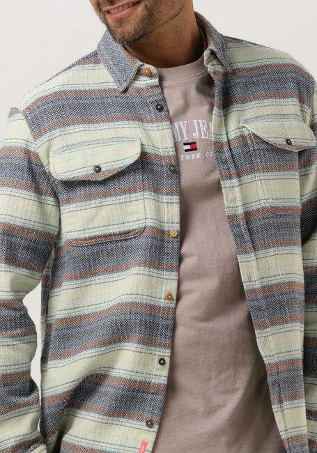 Blaue SCOTCH & SODA Overshirt REGULAR-FIT BASKET WEAVE GRADIENT STRIPE SHIRT - large