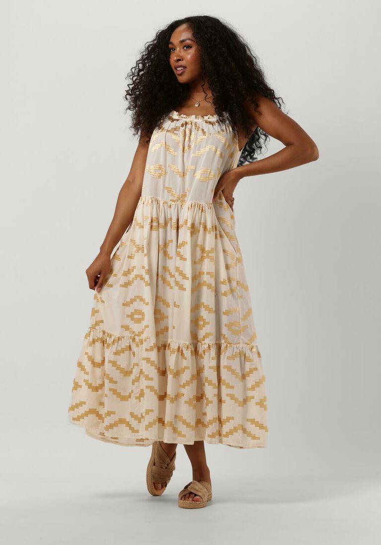 ecru greek archaic kori midikleid 230692