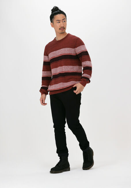 Bordeaux CAST IRON Pullover R-NECK SLIM FIT COTTON MOULINE - large