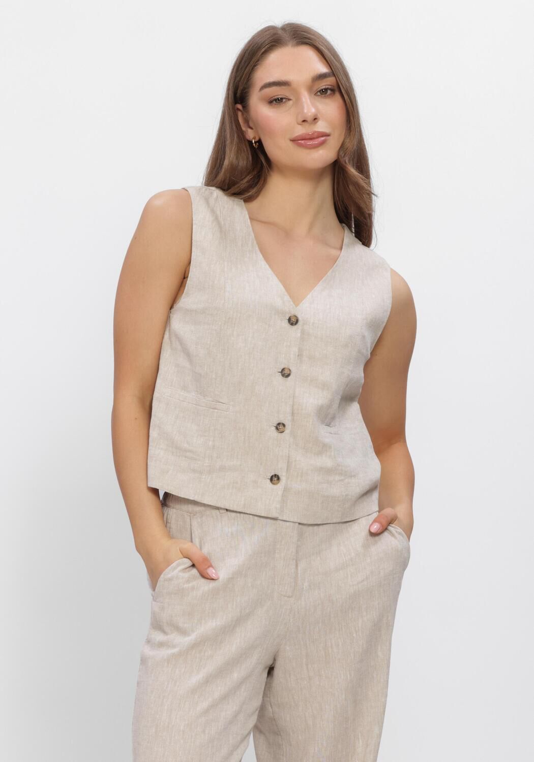 Sand MSCH COPENHAGEN Jacken MSCHVIANA GINIA V NECK WAISTCOAT - large