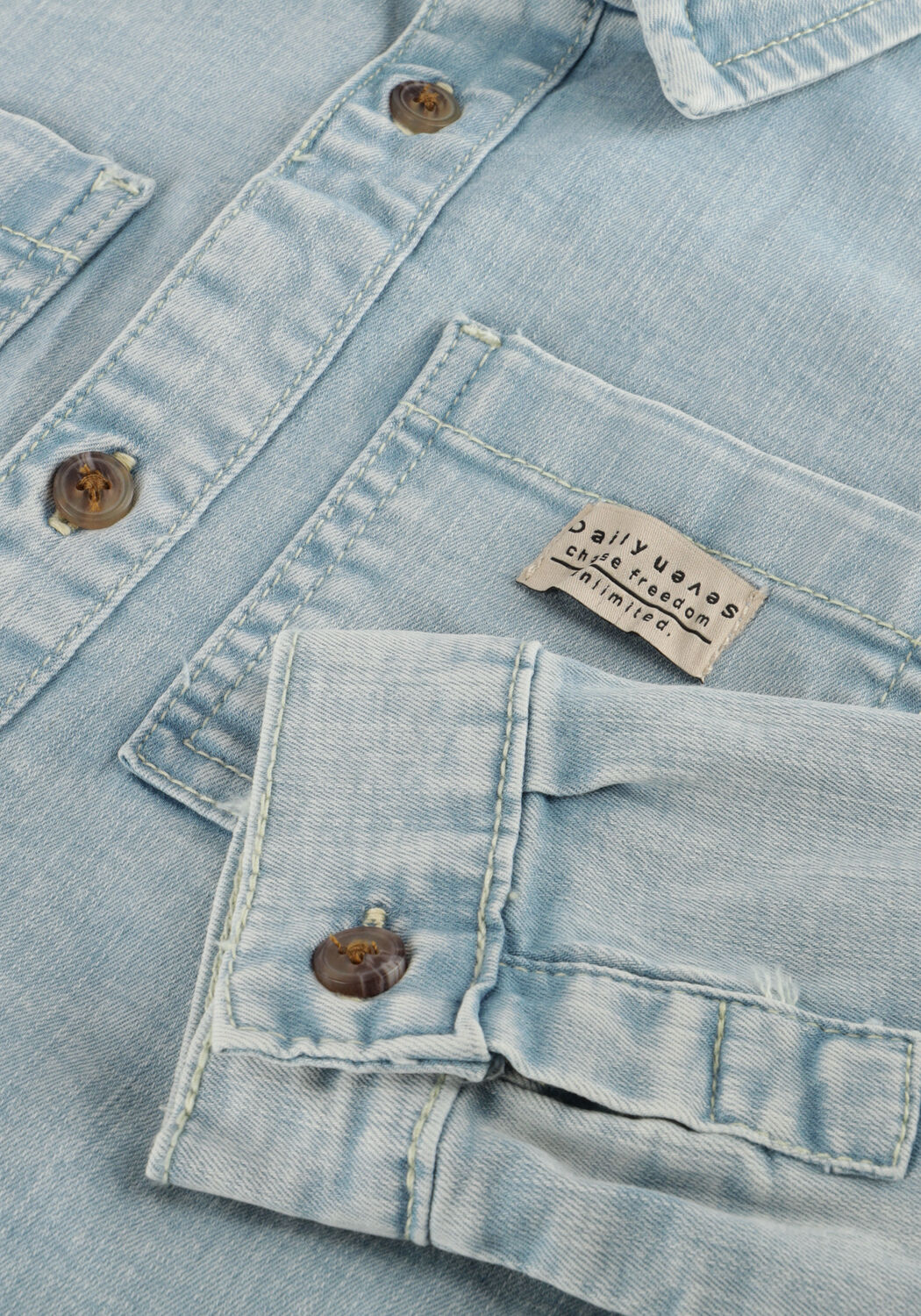 Hellblau DAILY7 Casual-Oberhemd DENIM SHIRT BACKPRINT - large